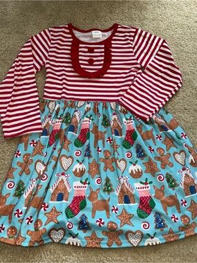Girls Holiday Christmas Dress Long Sleeve